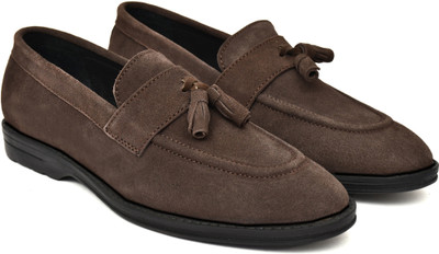 RODEXXO Men's Slip On Suede Loafer Shoes Loafers For Men(Brown , 10)