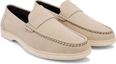 Stomped Men’s Casual Beige Loafers | Stylish Slip-On Shoe with Comfort Sole Loafers For Men(Beige , 6)
