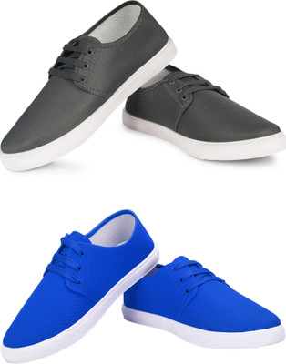 Free Kicks Combo Of 2 Shoes FK-201 & FK-201 Sneakers For Men(Blue , 10)