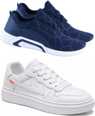 Free Kicks Combo Of 2 Shoes FK-Alpha & FK-Lysha Sneakers For Men(Blue)