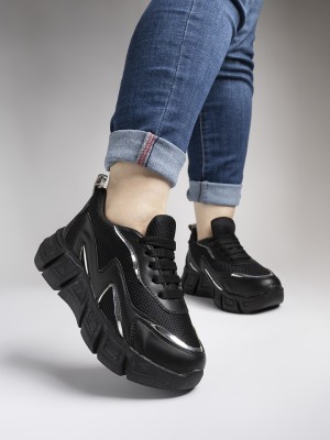 SHOETOPIA Walking, Running, Training, Outdoor & Gym Lightweight Comfortable Shoe for Girls Walking Shoes For Women(Black)