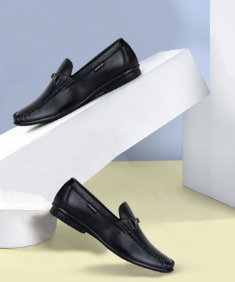 LEE COOPER Leather Casual Slip-On Stylish Lightweight and Comfortable Daily Wear Loafers For Men(Black , 8)