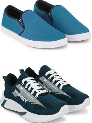 Free Kicks Combo Of 2 Shoes FK-566 & FK-Fitman Sneakers For Men(Blue , 6)