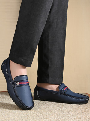 LXDODA Synthetic | Soft Comfortable | Patti Loafers | Casual & Office Wear | Loafers For Men(Blue , 6)