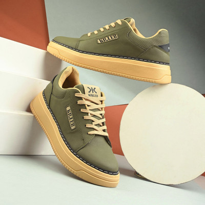 KILLER Men's Olive Green Casual Sneakers with Stylish Look & Comfortable Sole Sneakers For Men(Olive , 7)