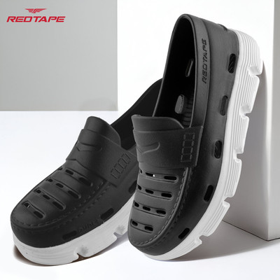 RED TAPE Clogs For Men(Black, White , 10)