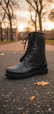 KSF Men’s Classic Rider Black Leather Ankle Boots Boots For Men(Black , 6)