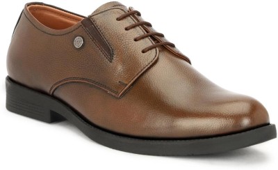 Hautton NEW FORMAL LEATHER DERBY ELASTIC SHOES For Men(Brown , 9)