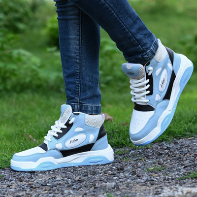 Knoos High Top Shoes For Men/Boot For Men/ Sneakers For Men(Blue , 8)