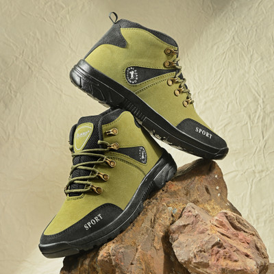 NEAKSER High Tops For Men(Olive, Black, Green , 8)