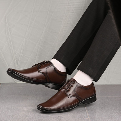 LAUREL FASHION FEVER Formal Shoes For Men| Stylish & Comfortable Lace-Up Oxford for Office Derby For Men(Brown , 7)