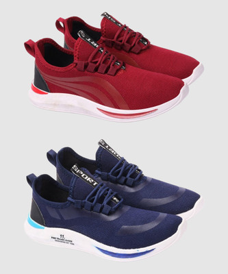 HOTSTYLE 2 Pair Combo Stylish & Trendy Sneakers For Men(Multicolor , 8)