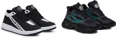 DARTKICK Versatile Casual Shoes for Men – Smart, Sleek & Comfortable Casuals For Men(White, Black, Black, Blue , 9)