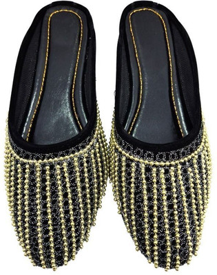 HANDI KALAH Designer Faux Leather Women’s Traditional Jutti Party Wear For Women(Gold , 3)