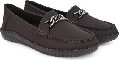 Mast & Harbour Comfortable Outdoor Synthetic Leather Slip-On Casual For Women(Brown , 6)