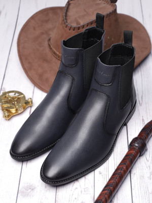 LOUIS STITCH Handmade Federal Blue Chelsea Boots for Riding Biking for Men - RGCL - UK 11 Boots For Men(Blue , 11)