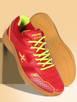 VECTOR X Cs-2100 Badminton Shoes For Men(Red, Green , 6)