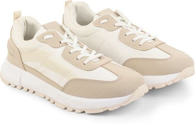 yoho Low top sneaker 1|TPR Sole | Lightweight Breathable & Stylish |Lace Up Shoe Sneakers For Women(Beige, White , 3)