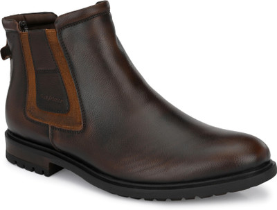 SAN FRISSCO High Top Chelsea Boots Slip On For Men(Tan , 6)