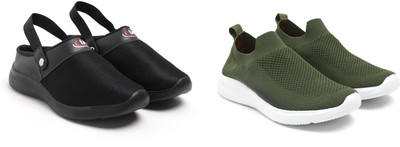 Face Stylish Sports Shoes for Men – Ideal for Running, Gym & Training Sneakers For Men(Olive, Black , 10)