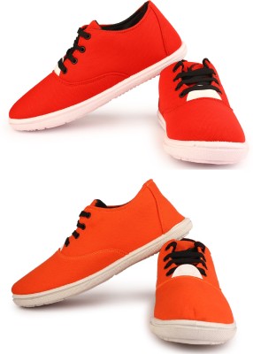 Kzaara Casuals For Men(Red, Orange , 6)