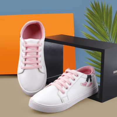 Deas DEAS Women & Girls Stylish Trendy Lightweight Casual Sneaker & Shoes, Boots Sneakers For Women(Pink, White)