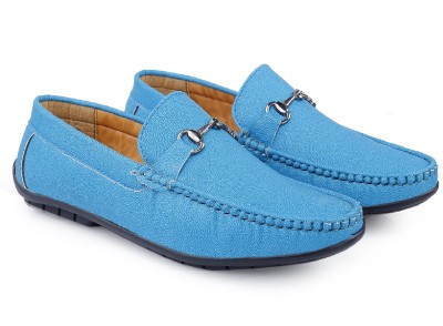 BXXY Men's New Stylish Blue Casual Loafer And Mocassion Buckle Shoes. Loafers For Men(Blue , 6)