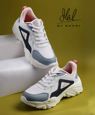 asian Casual Sneaker Shoes For Women | Stylish and Comfortable | Lace-Up Style Running Shoes For Women(White, Pink , 4)