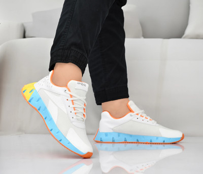 Jumpink New Stylish shoes Comfort|Summer|Trendy|Walking|Outdoor|Daily Use Shoes Sneakers Slip On Sneakers For Men(White , 7)