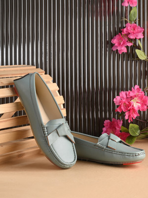 Mast & Harbour Loafers For Women(Green , 8)