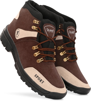 lejano High Tops For Men(Brown, White, Beige , 6)