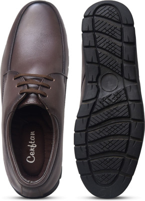 CERFTAN cerftan men's formal brown lace-up dress shoes with comfortable sole Lace Up For Men(Brown , 7)