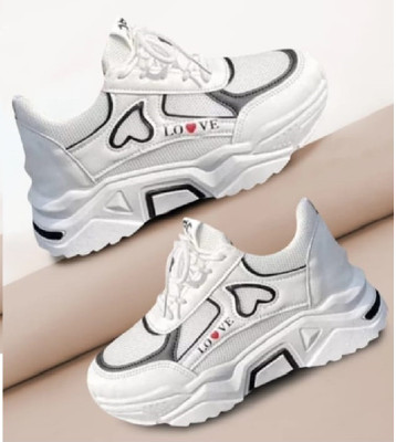 4 O' Clock Sneakers For Women(Black, White , 8)