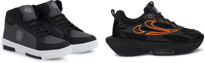 DARTKICK Versatile Casual Shoes for Men – Smart, Sleek & Comfortable Casuals For Men(Black, Black, Orange , 6)
