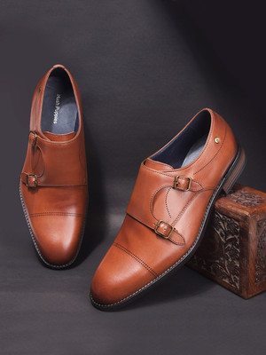 HUSH PUPPIES Monk Strap For Men(Tan , 10)