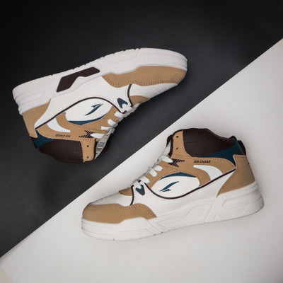 asian Asian Tango-11 High Top Sneakers for Men | Stylish & Sporty Casual Shoes Sneakers For Men(White, Beige , 8)