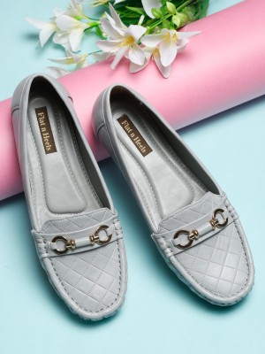 flat n heels Loafers For Women(Grey , 4)