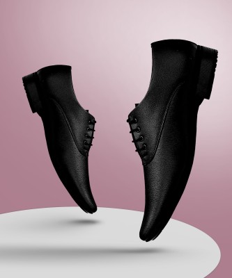Shoe Rock Vision(SRV) Party Wear+Official+Formal Shoes Derby For Men(Black)