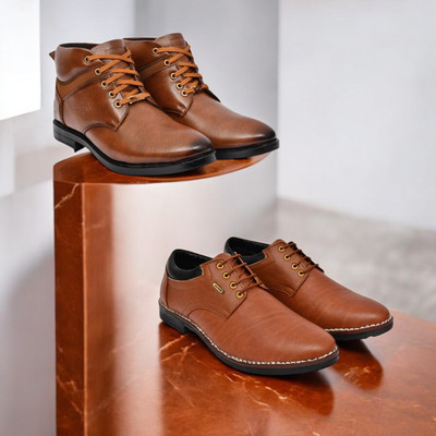 KRITON Trendy & Durable Men’s Boots – Perfect for Everyday Wear Boots For Men(Brown, Tan , 8)