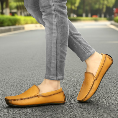 CHADDAMMI Rich Quality|Breathable|Decent Look Driving Shoes For Men(Tan , 10)