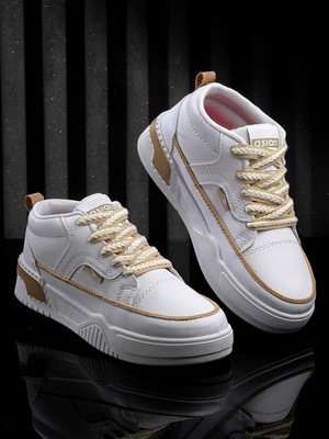 asian Casual Sneaker Shoes For Women | Stylish and Comfortable | Paradise-02 Sneakers For Women(White, Beige , 8)