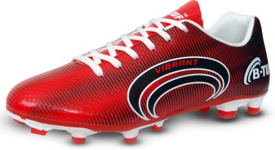 B-Tuf Football Shoes Studs Sports Boot for Boys Girls Women Kids (VIBRANT R) Football Shoes For Men(Red, White, Black)