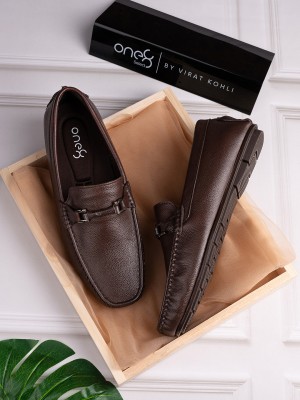 one8 by Virat Kohli Men's Leather Office/Smart Casuals/Evening Slipon Formal Loafers Loafers For Men(Brown)