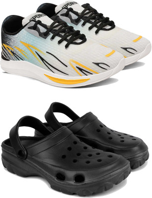 ABN Men's Lightweight Running Shoes – Comfortable, Stylish Casual Shoes for Walking Casuals For Men(Black, White, Orange, Green , 10)