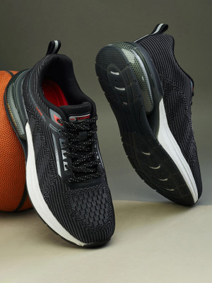 CAMPUS CANVA Men's Sports Shoes | Memory Extra Bounce Insole with Support-Tech |Lace-Up Running Shoes For Men(Black , 10)