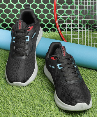 action Athleo SWIFT 102 Durable Comfortable Breathable Sports Lace Up Running Shoes For Men(Black , 6)