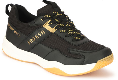 PRO KVH Spark Pro Memory Foam Non-Marking Gum Sole Shoes Squash & Table Tenni Badminton Shoes For Men(Black , 10)