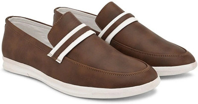Mast & Harbour Loafers For Men(Tan, White , 8)