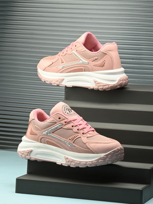 Roadster Roadster Women Pink Faux Leather Casual Lace Up Sneakers Sneakers For Women(Pink , 5)