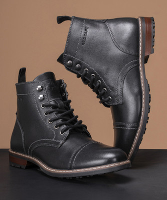 RED TAPE Genuine Leather Ankle Length Boots for Men | Soft Cushioned Insole Boots For Men(Black , 7)